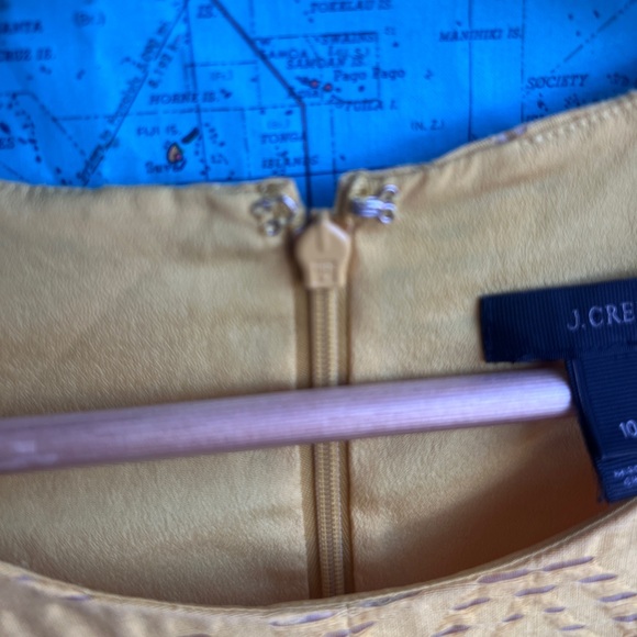 J. Crew Textured Mustard Yellow Sleeveless Fit-and-Flare Dress - Picture 6 of 9